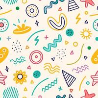 seamless pattern with colorful and shapes vector