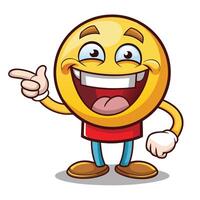 emoticon with a happy face and a point to the side vector