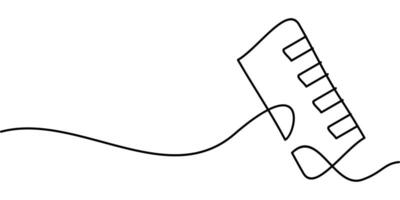 continuous line drawing ruler symbol. abstract line art illustration vector