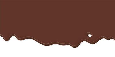 Melted chocolate drop on white background graphic illustration have blank space. vector