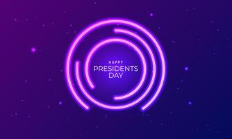 President's day background design with neon circle vector