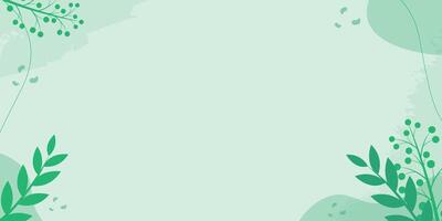 green aesthetic background with a combination of leaf branches vector