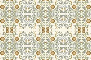seamless floral pattern with detailed flower and leaf motifs for textile fabric wallpaper vintage fashion design ornamental print patterns and creative project applications vector