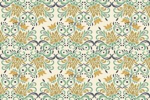 seamless floral pattern featuring detailed flower and leaf motifs for textile fabric wallpaper vintage fashion design ornamental print background patterns for creative project applications vector