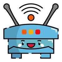 Router Icon. Office Icon in lineal color. Kawaii style vector