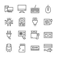 A set of computer icons including a keyboard, mouse, and monitor vector