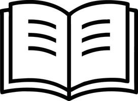 Simple Open Book Line Drawing vector