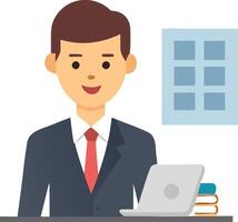 Manager with Briefcase Icon vector