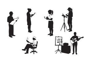 Iconic Silhouettes Honoring Women Skills vector