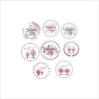 Romantic and Artistic Tree Design with Heart Leaves and Gradient Background vector