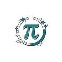 Modern Minimalist Pi Icon with Circular Design vector