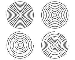Set of abstract linear circles. Decorative elements. vector