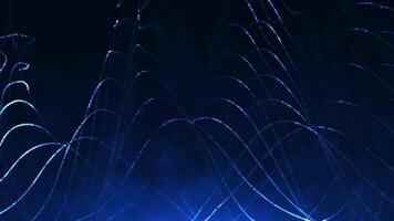 Abstract glowing wave from of particles and dots moves on a blue background, big data visualization, futuristic background video