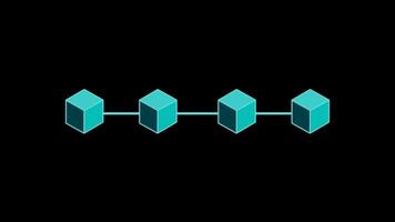 Blockchain network, Crypto Currency. Isometric Digital block connecting to each other through line. Technology. video