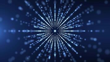 Abstract futuristic cyber world scene, sci-fi particle tunnel, technology glowing surface, neon night scene, digital science background 4K animation video