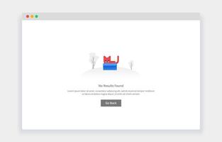 Modern flat design concept of cute cat in a box, No result found for website and mobile website. empty state page template vector