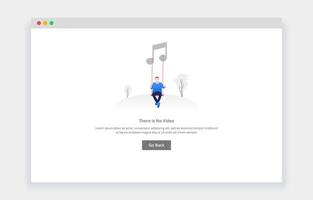 Modern flat design concept of there is no music for website and mobile website. empty state page template vector