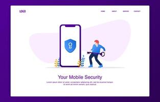 men carry the key to unlock mobile security vector