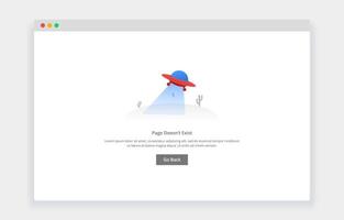 Modern flat design concept of flying ufo, page doesn't exist for website and mobile website. empty state page template vector