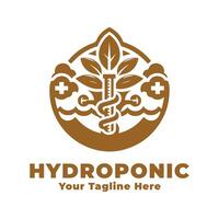 Logo Hydroponic Simple Design With Flat Background vector
