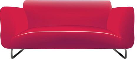 sofa construction in wool and wood in red color vector