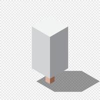 Isometric winter tree. Tree isometric elements. Isometric tree element for landscape design. Park element, vector