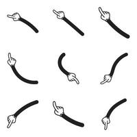 Set of illustration of a hand pointer vector