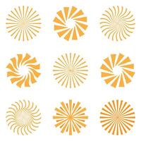 set of sunburst shape element vector