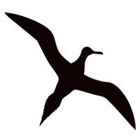 Albatross flying silhouette icon with simple vector