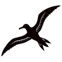 Albatross flying silhouette icon with simple and design. vector