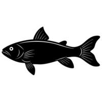 Fish silhouette icon with smooth curves minimalistic design vector