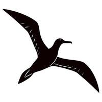 Albatross flying silhouette with simple and clean design. vector