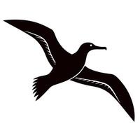Albatross flying silhouette icon with simple and clean design. vector