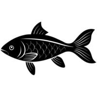 Fish silhouette icon with smooth curves and minimalistic vector