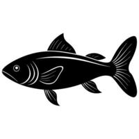 Fish silhouette icon with smooth curves and minimalistic design. vector