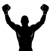 Boxing icon silhouette featuring a dynamic punching pose ideal vector