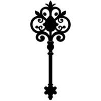 Elegant royal king key icon silhouette for design projects and decor. vector