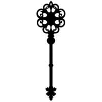 Elegant royal king key icon silhouette design projects and decor. vector