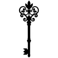 Elegant royal king key icon silhouette for premium design projects and decor. vector