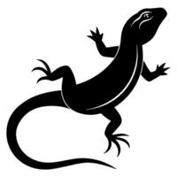 Lizard silhouette icon for designs and illustrations, simple and clean reptile shape. vector