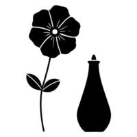 Elegant flower in pot silhouette illustration, perfect for design project vector