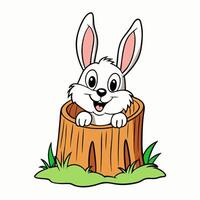 Cute rabbit cartoon illustration for kids in high quality vector