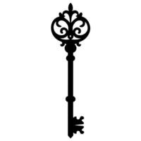 Elegant royal king key icon silhouette premium projects and decor. vector