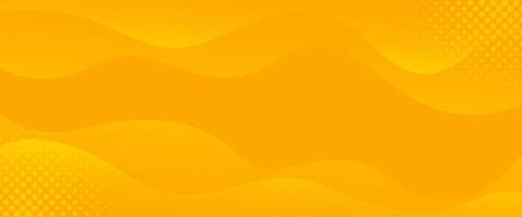 Bright orange-yellow fluid wave background. Abstract gradient banner vector