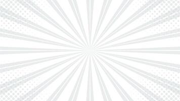 White comic sunburst background with halftone. Pop art comic-style background vector