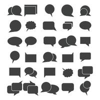 Black Speech bubble pack, speech balloon, chat bubble line art icon for apps and websites vector