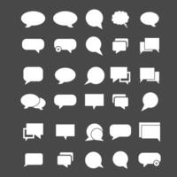 White Speech bubble pack, speech balloon, chat bubble line art icon for apps and websites. vector