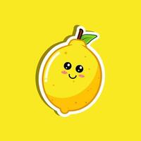 Lemon kawaii illustration cartoon design vector
