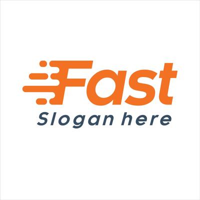 letter fast moving logo design template