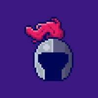Pixel art Medieval Knight Helmet game asset design vector